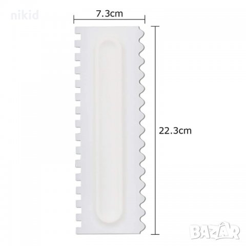 4 вида Текстурна шпатула за релеф линии зебра вълни уред пластмасов двустранен Голям скрапер, снимка 6 - Аксесоари за кухня - 33677090