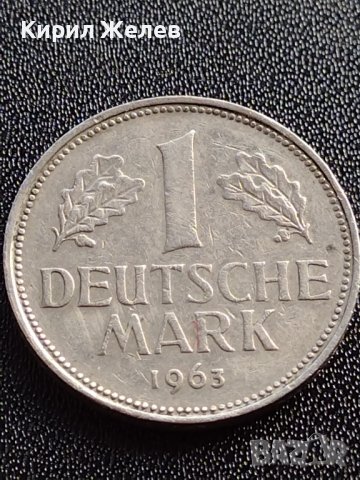КОЛЕКЦИОНЕРСКА МОНЕТА 1 Дойче марка 1963г. МНОГО РЯДКА ГОДИНА ЗА ЦЕНИТЕЛИ 35929