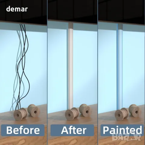 ESUFEIR 1 метър бял гумен канал за кабели за стенен телевизор, снимка 5 - Други стоки за дома - 49790259