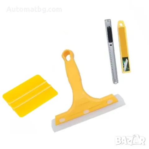 Комплект шпатули за фолио Automat, Инструменти за поставяне на фолио,4 части, Жълт