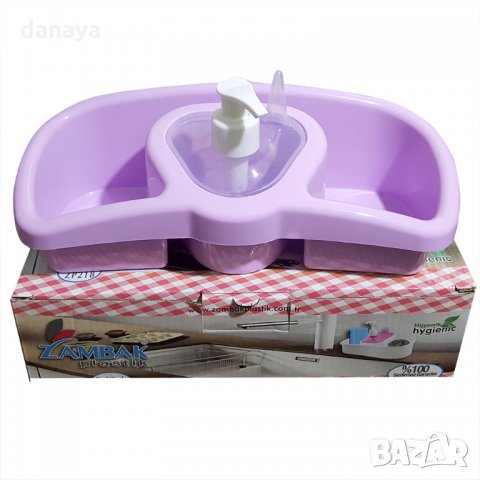 1330 Поставка за гъби с дозатор за веро течен сапун кухненски органайзер за мивка, снимка 2 - Органайзери - 27757717