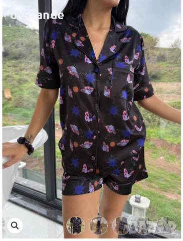 Луксозни сатенени комплекти налични в различни десени, снимка 15 - Пижами - 51195543