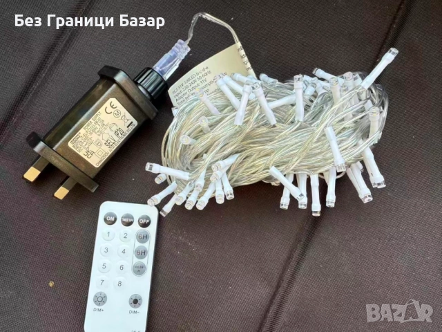 Нови Топли LED лампички 10 метра с дистанционно — коледни и парти светлини украса дом, снимка 2 - Други - 51938038