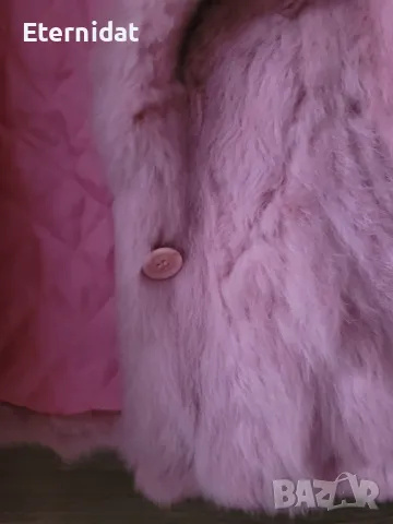 Розово късо палтенце естествен косъм , снимка 5 - Палта, манта - 49169552