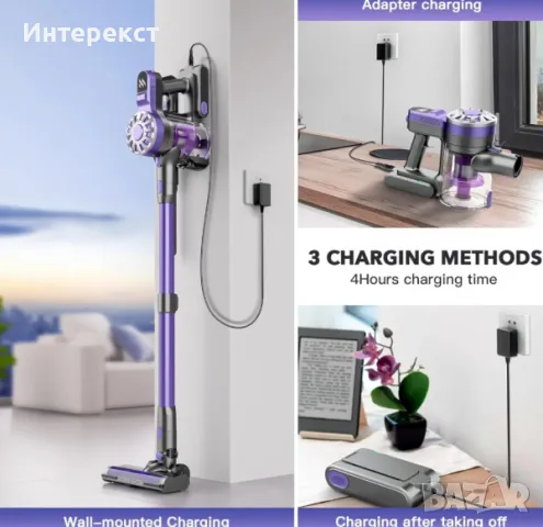 Вертикална безкабелна прахосмукачка 6 В 1 ONSON V07, снимка 2 - Прахосмукачки - 47848940