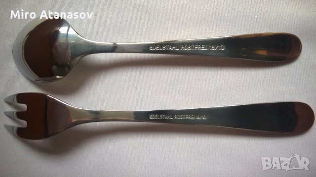 Вилички,лъжички и щипка EDELSTAHL ROSTFREI Germany, снимка 3 - Други ценни предмети - 32263810