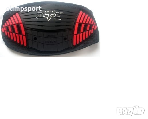 Протектор за кръст FOX. Разполага с мрежа против изпотяване от вътрешната страна. Цвят: черен с черв