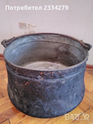 Стар меден бакър,казан ,,пиратник" 40 литра, снимка 5 - Антикварни и старинни предмети - 37550413