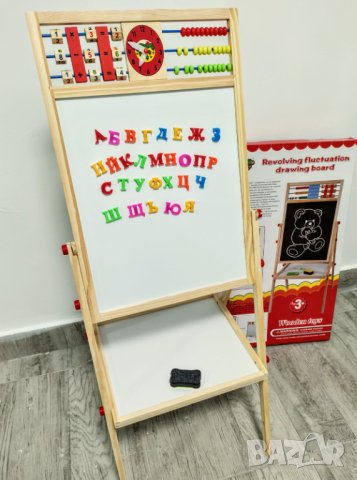 Детска дървена магнитна дъска, с български букви, българска азбука, образователна игра, играчка, снимка 5 - Образователни игри - 40824073