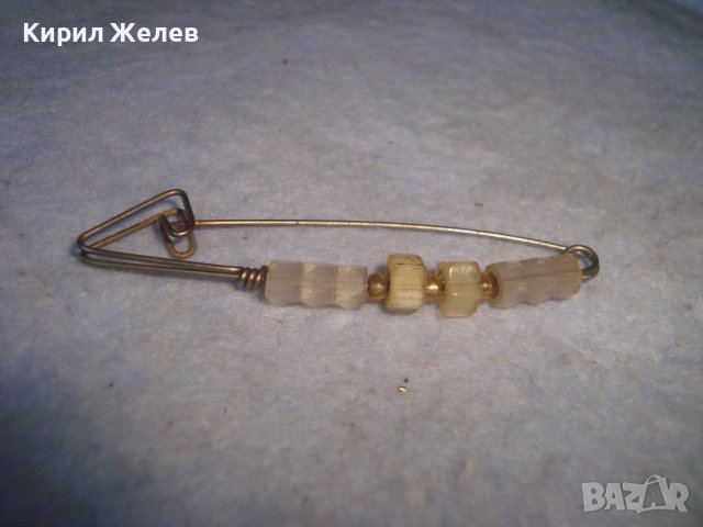 СТАРИННА АР НУВО СРЕБРИСТА ФИБУЛА ЯРТ ИГЛА с ОПУШЕН ПЛАНИНСКИ КРИСТАЛ и МЪНИСТА 8562, снимка 7 - Антикварни и старинни предмети - 37633813