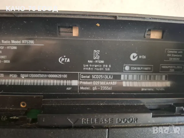 Лаптоп HP g6-2355sf, снимка 3 - Части за лаптопи - 49311799