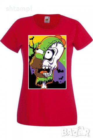 Дамска тениска The Simpsons Homer Simpson 02,Halloween,Хелоуин,Празник,Забавление,Изненада,Обичаи,, снимка 4 - Тениски - 38149469