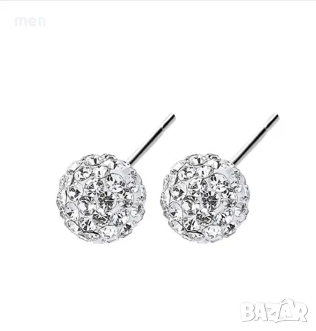 Сребърни обеци 4 цвята, снимка 3 - Обеци - 49336051