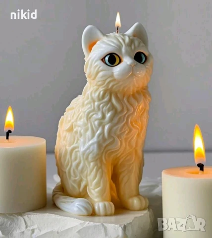 3D Котка коте голям силиконов молд форма смола шоколад смола гипс свещ декор, снимка 3 - Форми - 51268587