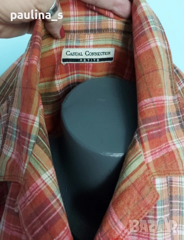 Два броя / Дамска маркова риза в каре / памук и лен, снимка 16 - Ризи - 36505846