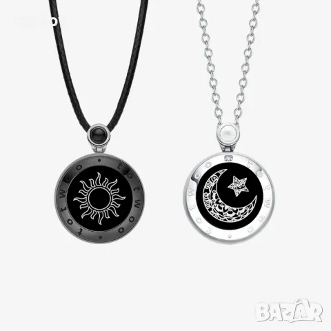 Комплект колиета Sun&Moon Touch с естествен ахат за двама, снимка 2 - Бижутерийни комплекти - 48555438