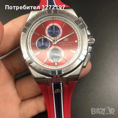 Kварцов часовник MAURICE LACROIX Aikon Special Edition,хронограф,дата,гумена каишка, снимка 3 - Мъжки - 43451964