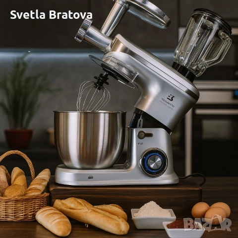 Мултифункционален кухненски робот 3 в 1 Eisenbach – 2000W мощност, купа 6,5 л, снимка 2 - Кухненски роботи - 51635210