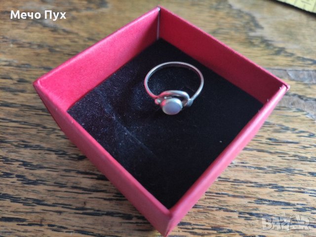 Сребърен пръстен със седеф (93), снимка 2 - Пръстени - 39562569
