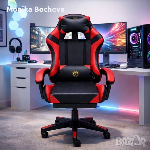 Промо!Нови геймърски столове с масажна възглавница, снимка 6 - Столове - 53479168