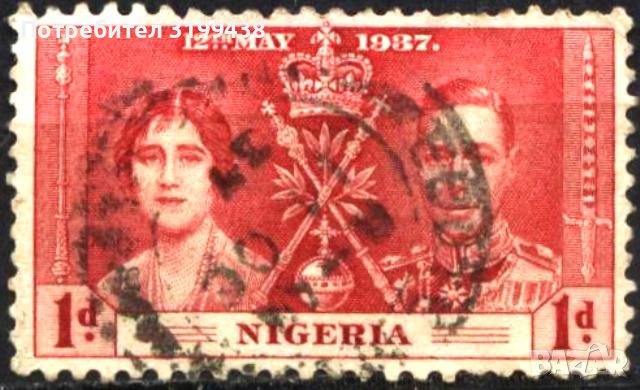 Клеймована марка Коронацията на  Крал Джордж VI 1937 от Нигерия 