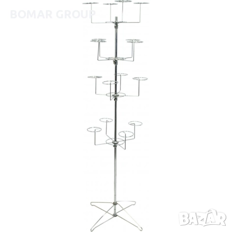 Щендер за шапки 16 ринга, хром Ф50, H 1900 мм