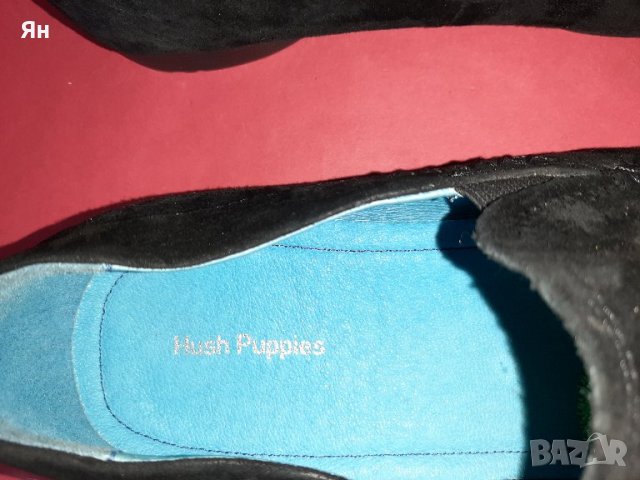 Английски Черни Мокасини от Велур 'Hush Puppies'-No:45 , снимка 3 - Мокасини - 36803456