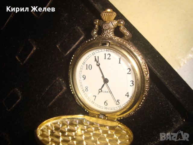 ВИНТИДЖ КВАРЦОВ ДЖОБЕН ЧАСОВНИК с ОРНАМЕНТИРАН КАПАК - ПОСЕЙДОН ПОЗЛАТЕН 22067, снимка 10 - Джобни - 32904992