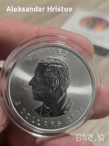 Лимитирана версия на канадската сребърна монета „Кленов лист“, снимка 2 - Колекции - 53466630
