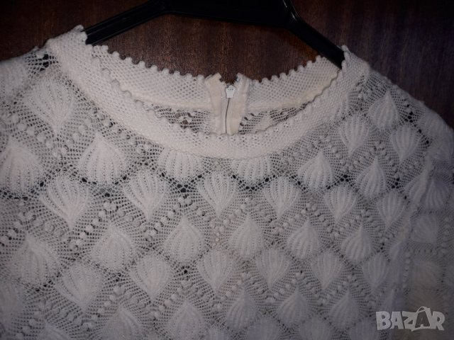 Дантелена бяла блуза къс ръкав, снимка 6 - Блузи с дълъг ръкав и пуловери - 33281258