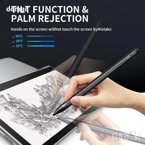 Стилус за Microsoft Surface Pro 11/10/9/8/7/6/5/4/3/X Surface Go/Laptop/Book/Studio/Duo/HP/ASUS, снимка 4 - Друга електроника - 50794250