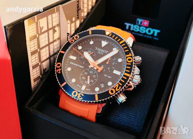  TISSOT SEASTAR 1000 CHRONOGRAPH мъжки часовник хронограф T120.417.17.051.01 КАТО НОВ кутия комплект, снимка 10 - Мъжки - 47823230