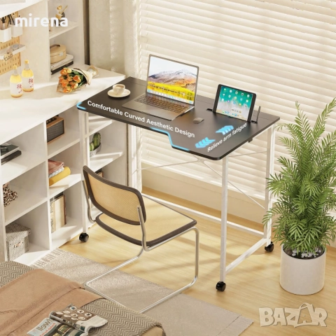 Сгъваемо бюро с колелца, компютърна маса с отделения за карти 18, снимка 9 - Бюра - 51657106