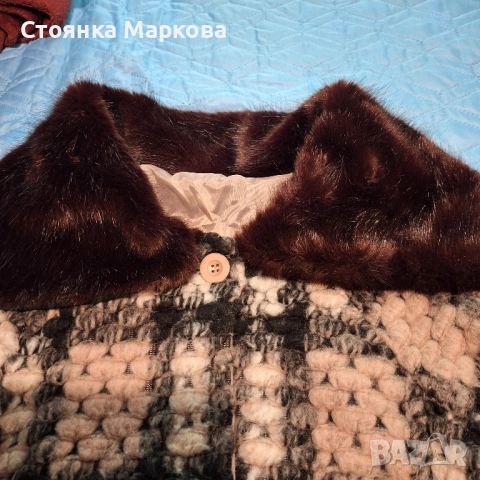 Красиво палто тип плетка в розово, снимка 2 - Палта, манта - 51616087