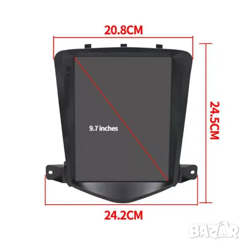 Мултимедия за Chevrolet Cruze, J300, 2008-2012, навигация, тип TESLA, 9.7" инча, вертикална, 2DIN, снимка 12 - Аксесоари и консумативи - 49766109