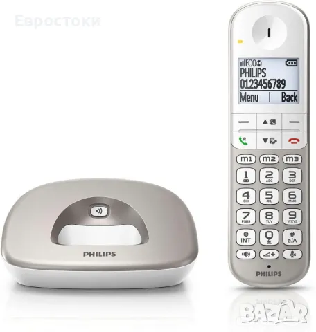 Безжичен DECT телефон Philips XL490 Съвместим със слухов апарат. Разширена защита на данните, снимка 4 - Стационарни телефони и факсове - 49960968