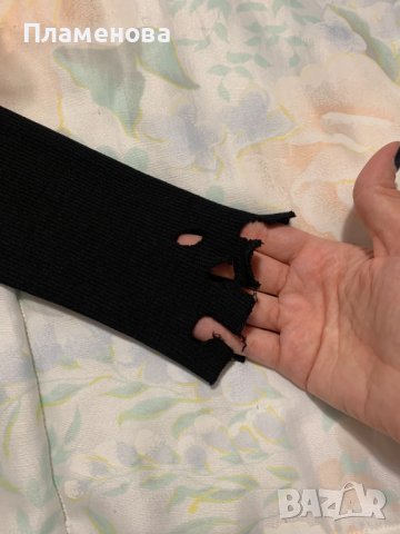 Черен комплект пола + блуза с накъсани елементи, снимка 8 - Поли - 40879187