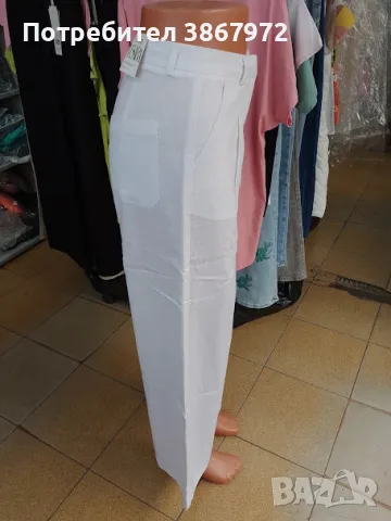 Дамски ленени панталони прави широки крачоли, снимка 1