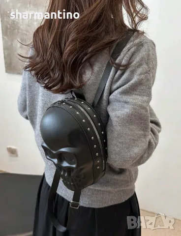 кожена череп раница - 42 лв, снимка 10 - Чанти - 49785350