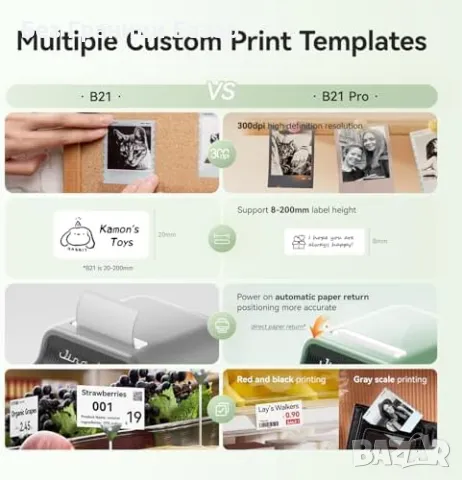Нов NIIMBOT B21 Pro Термален Принтер за Етикети Bluetooth Без Мастило, снимка 4 - Принтери, копири, скенери - 50287725