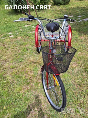 МЕГА МАРКА и ПОДАРЪК Семеен Триколесен Велосипед Триколка 24 цола 6 скорости, снимка 12 - Велосипеди - 51435311