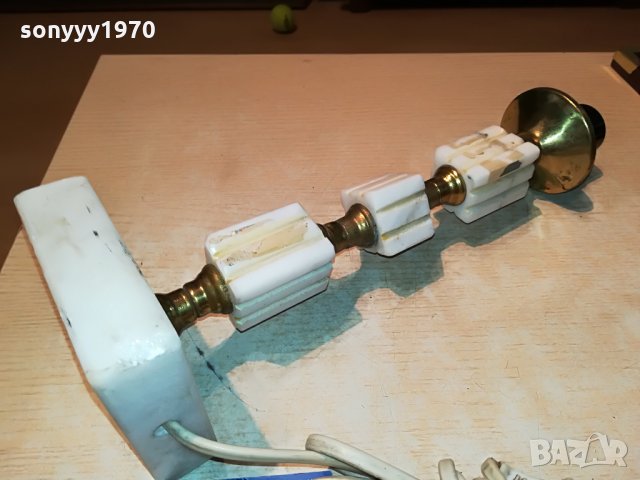 мараморна лампа-мед/месинг 40х11х11см 2206210822, снимка 12 - Антикварни и старинни предмети - 33294245