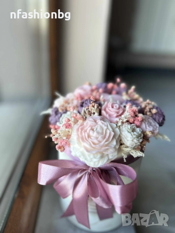 Букет от соеви свещи "Нежно дихание", снимка 2 - Декорация за дома - 52242830