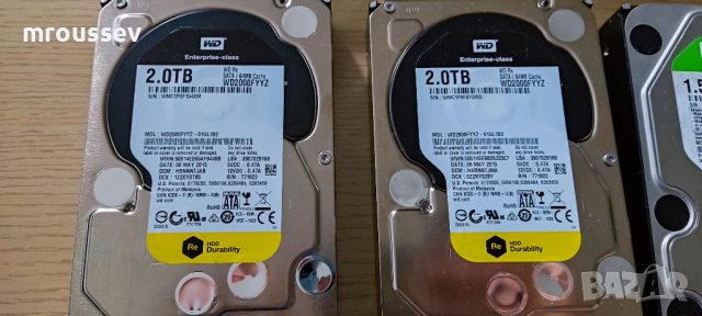 Продавам 2TB WD RE Enterprise / Hitachi HUA723020ALA640 2TB / 3.5 inch, снимка 3 - Твърди дискове - 44896534