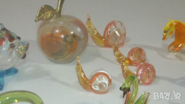 Лот миниатюрни стъклени животни и ябълка, снимка 13 - Колекции - 53358990