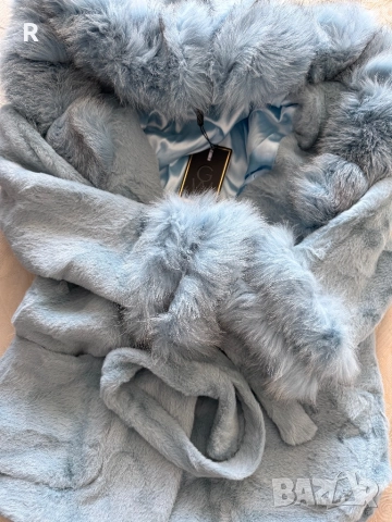 Дамско палто алкантара и лисица, снимка 2 - Якета - 52518812