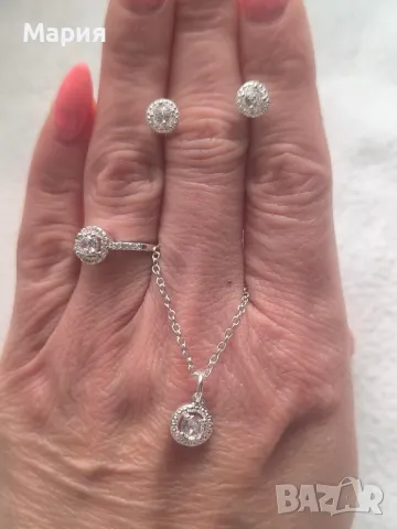Нежен сребърен комплект, снимка 4 - Бижутерийни комплекти - 49869197