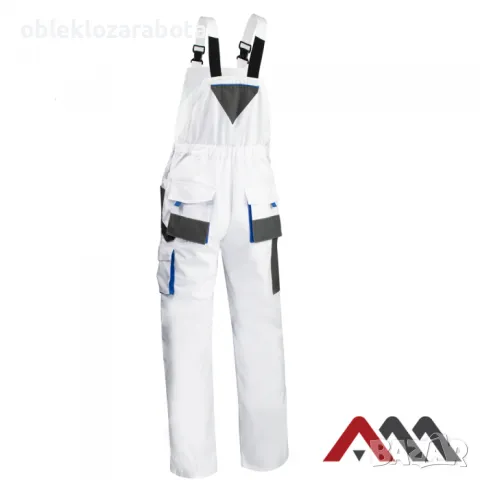 Бял работен полугащеризон, снимка 2 - Панталони - 48962649