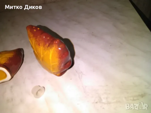 Порцеланови солнички нови тип листо винтидж от соца 2 броя, снимка 5 - Аксесоари за кухня - 49600179