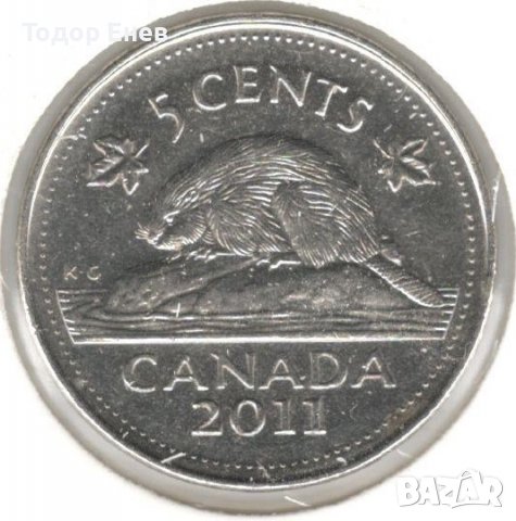 Canada-5 Cents-2011 L-KM# 491-Elizabeth II 4th portrait; magnetic, снимка 1 - Нумизматика и бонистика - 38497375